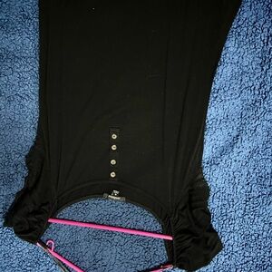 Black Button-Down Top